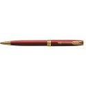 NEW Parker Sonnet Red Lacquer Gold Trim Ballpoint