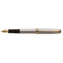 NEW Parker Sonnet Stainless Steel Gold Trim Fountain Pen