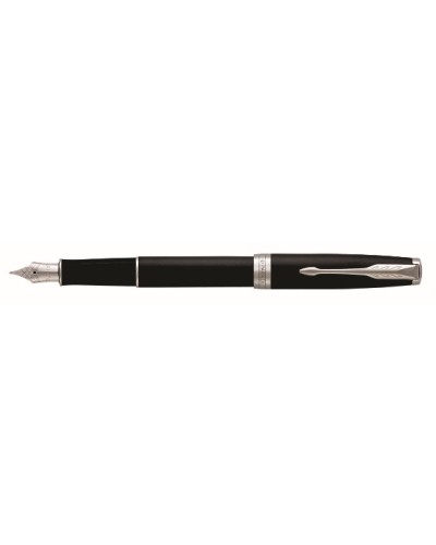 NEW Parker Sonnet Matte Black Chrome Trim Fountain Pen