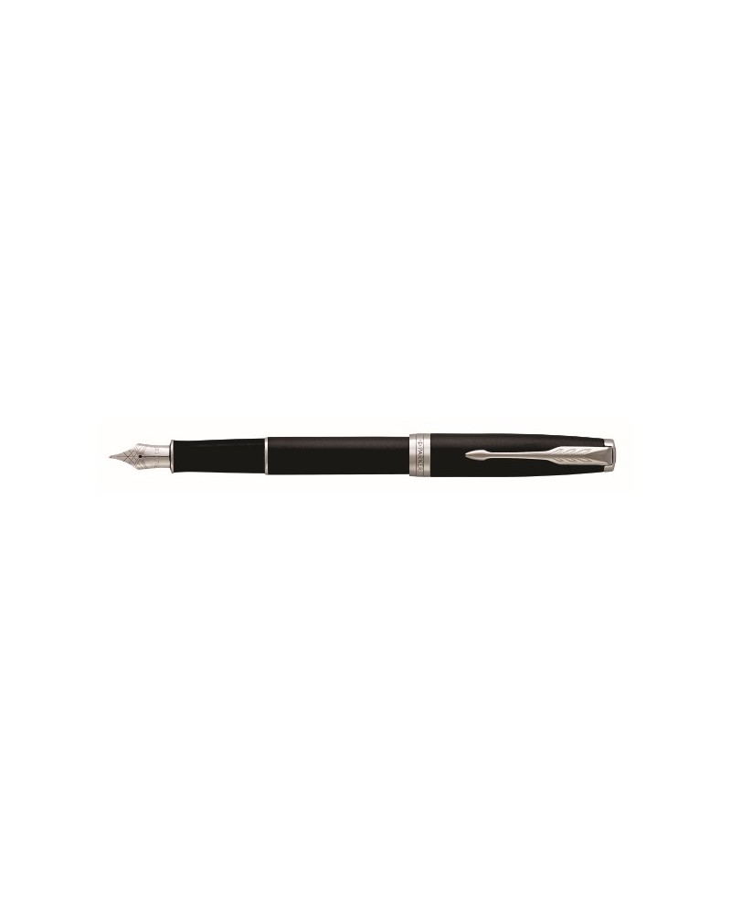 NEW Parker Sonnet Matte Black Chrome Trim Fountain Pen