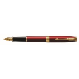 NEW Parker Sonnet Red Lacquer Gold Trim Fountain Pen