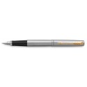 New Parker Jotter Steel Gold Trim Fountain Pen