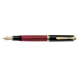 Pelikan Souveran 800 Black/Red Fountain Pen Gold Trim