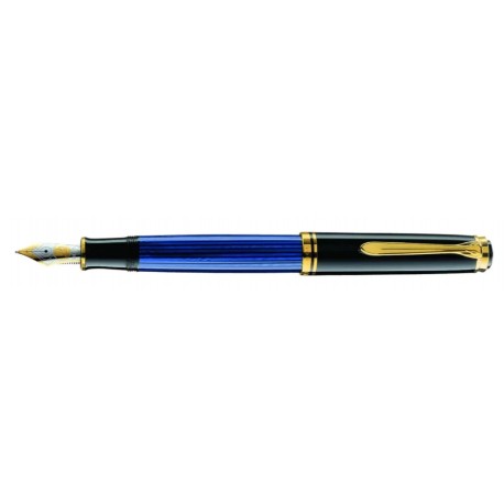 Pelikan Souveran 800 Black/Blue Fountain Pen Gold Trim