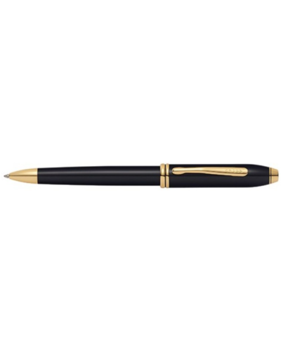 Cross Townsend Black Lacquer Gold Trim Ballpoint