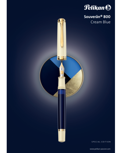 Pelikan Souveran 800 Cream Blue Fountain Pen