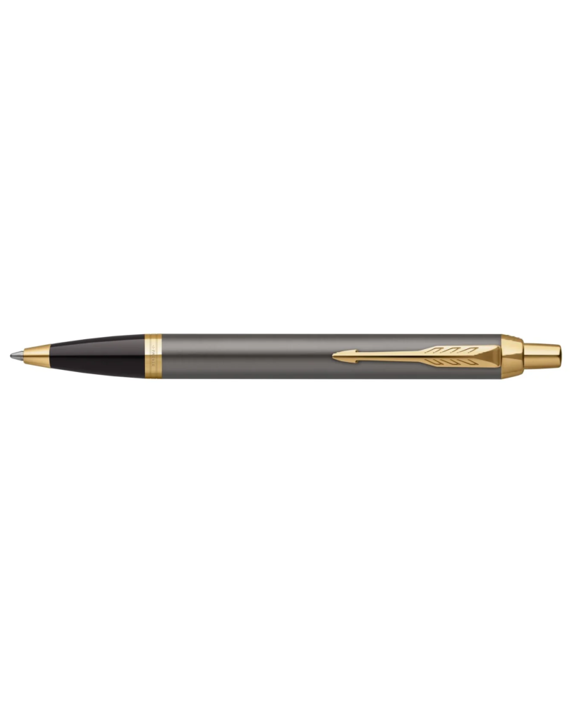 NEW Parker IM Grey Gold Trim Ballpoint