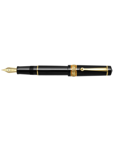 Maiora Alpha Nero Gold Trim Black Fountain Pen