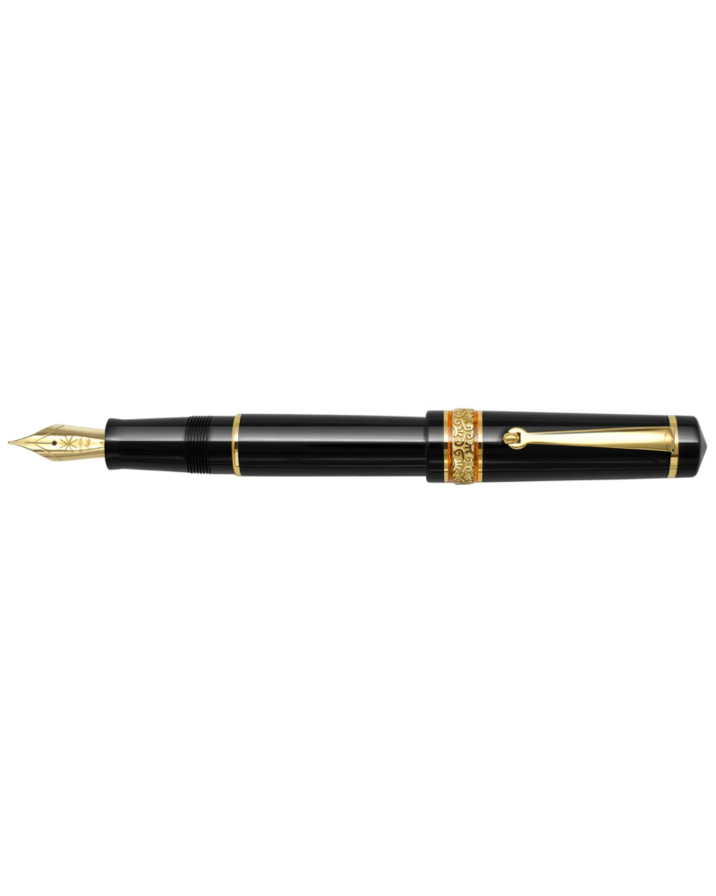 Maiora Alpha Nero Gold Trim Black Fountain Pen